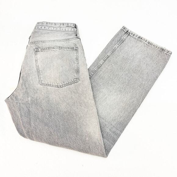 Zara Wide Leg Denim Jeans Zip Fly Gray Wash Loose Fit Size 12 - Picture 6 of 6
